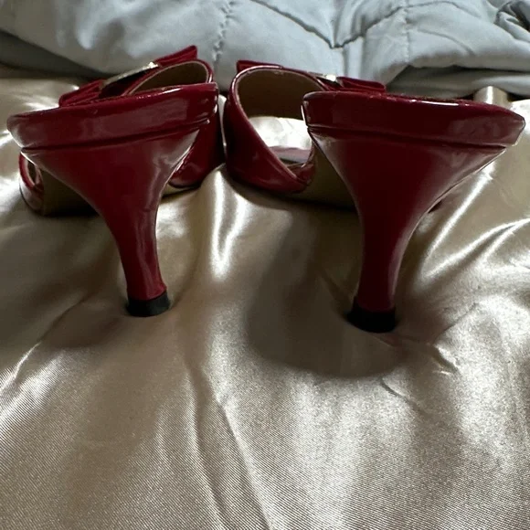 Salvatore Ferragamo Red Patent Leather Mules - Picture 10 of 10